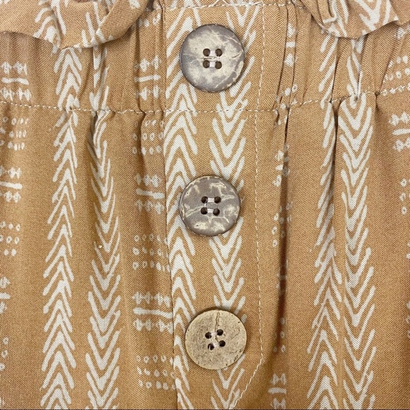 HARPER FRANCESCA’S Goldenrod Southwest Print Mini Skirt Paper Bag Waist small - Picture 4 of 11